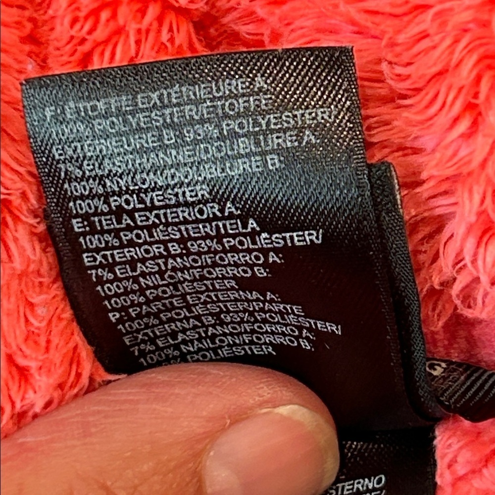 The North Face neon pink fuzzy zip up jacket size small - Picture 9 of 9
